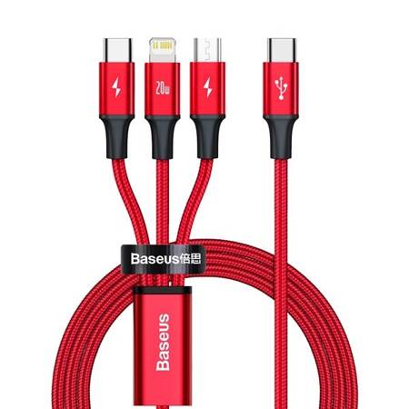 Baseus Rapid | Kabel 3w1 USB-C - USB-C Lightning Micro PD 20W 3.5A 