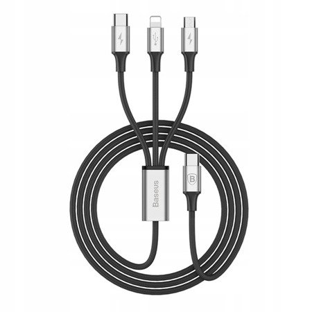 Baseus Rapid series | Kabel USB-C 3w1  Lightning (iPhone) + Micro + Type-C 3A 1.2m *EOL